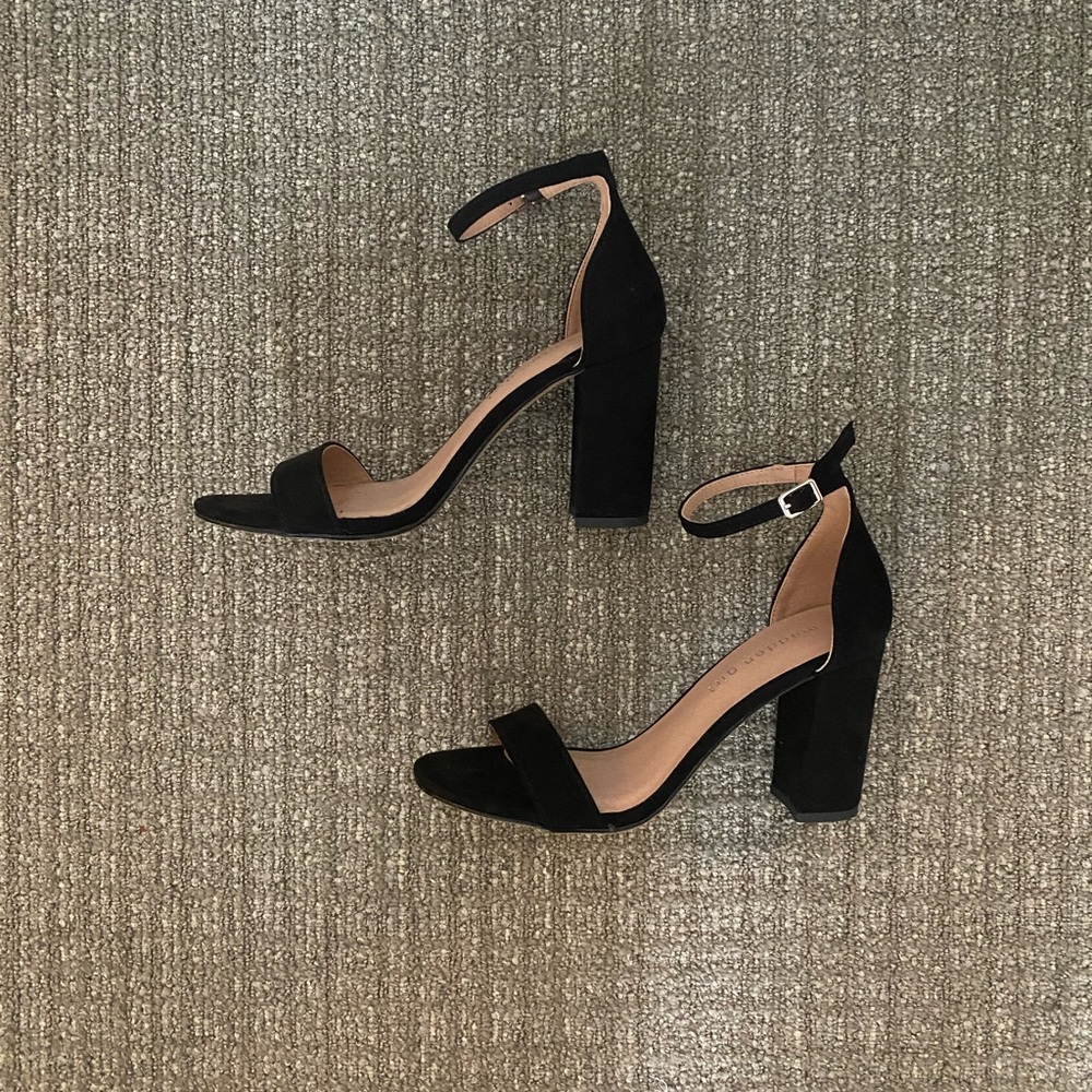 Madden girl block suede heels